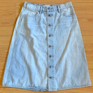 Lucky Brand A-Line Denim Midi Skirt